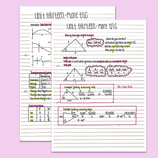 GCSE Maths Trigonometry Revision Sheet