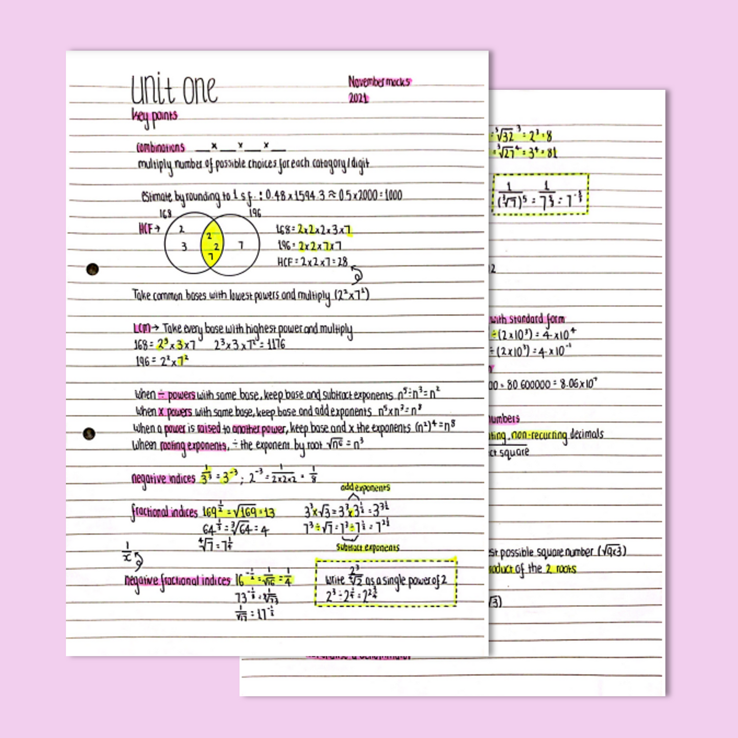 GCSE Maths Number Revision Notes