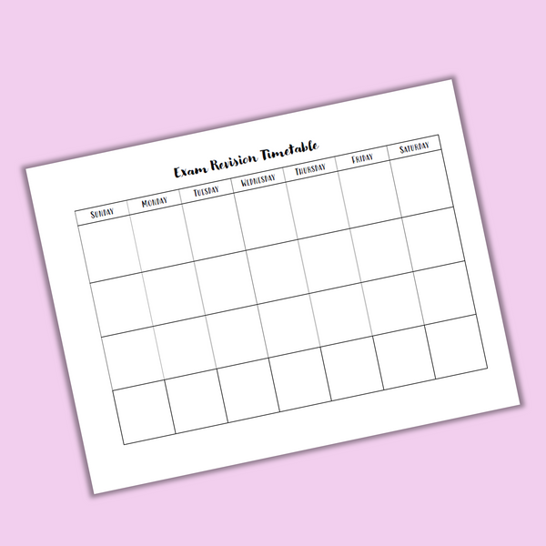 Free DIGITAL Revision Timetable – gcseobjectives